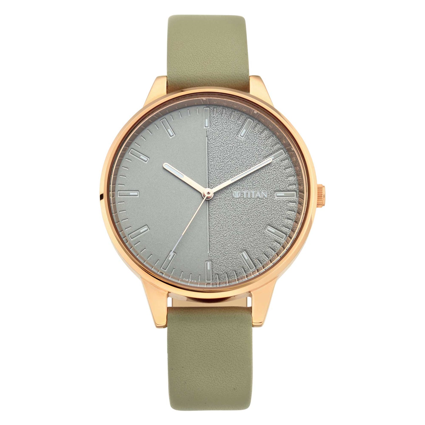 Titan Workwear Grey Dial Analog Leather Strap watch for Women