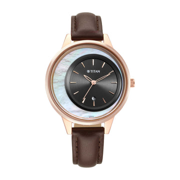 Crescent Anthracite Dial Leather strap watch (2648WL04)
