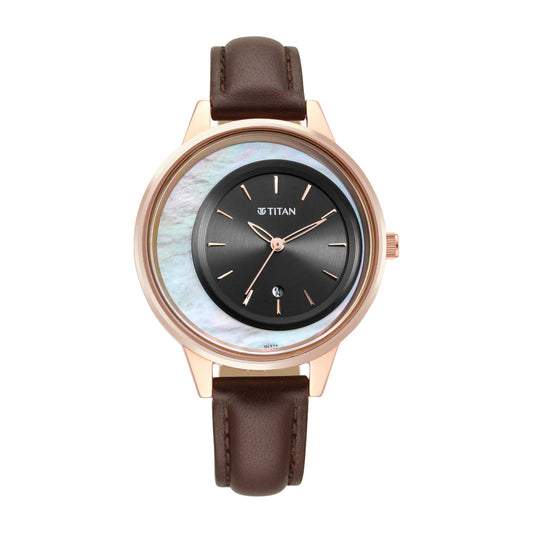 Crescent Anthracite Dial Leather strap watch (2648WL04)