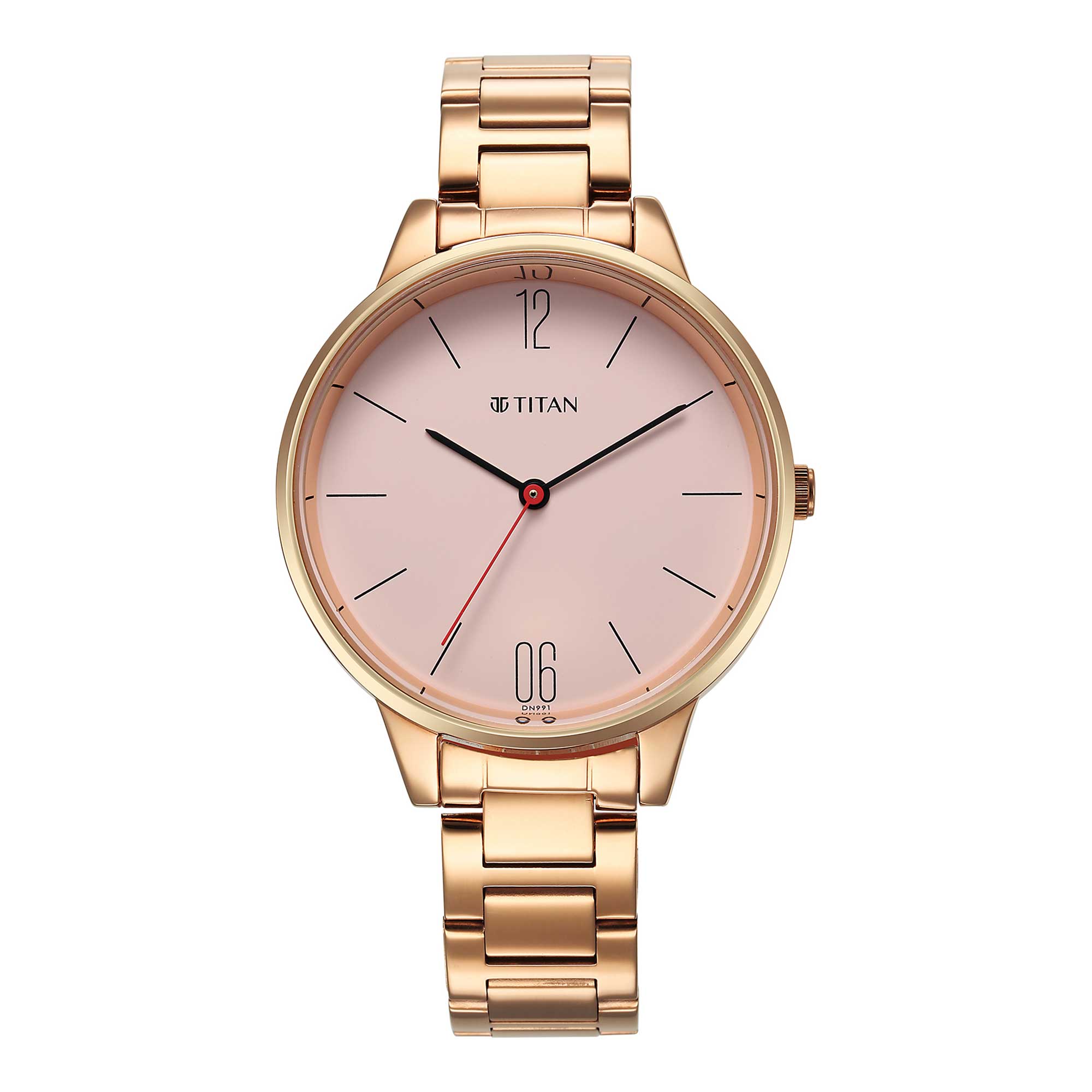 Titan ladies watches rose gold sale