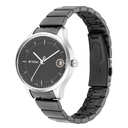 Titan Workwear Silver Dial Women Watch With Stainless Steel Strap