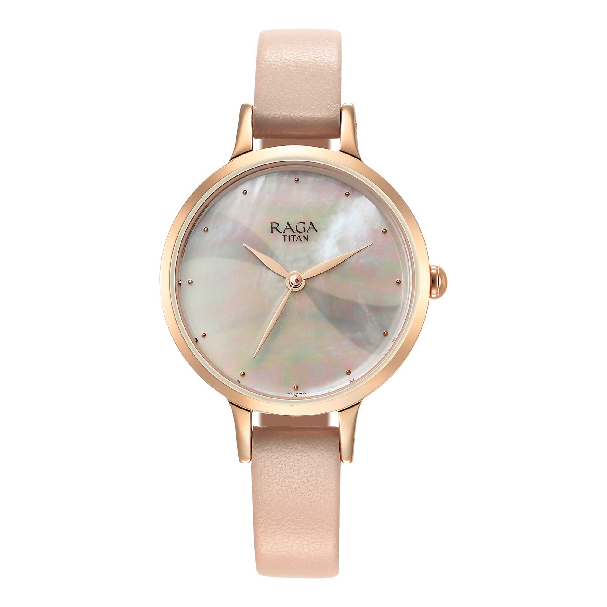 Titan Raga Power Pearls Quartz Analog Mother Of Pearl Dial Metal Strap Watch for Women