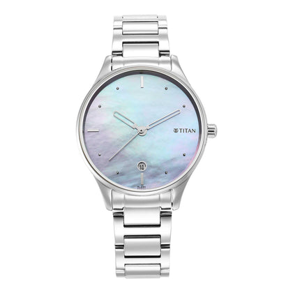 Titan Pastel Dreams Purple Mother of Pearl Dial Analog Metal Strap Watch for Women