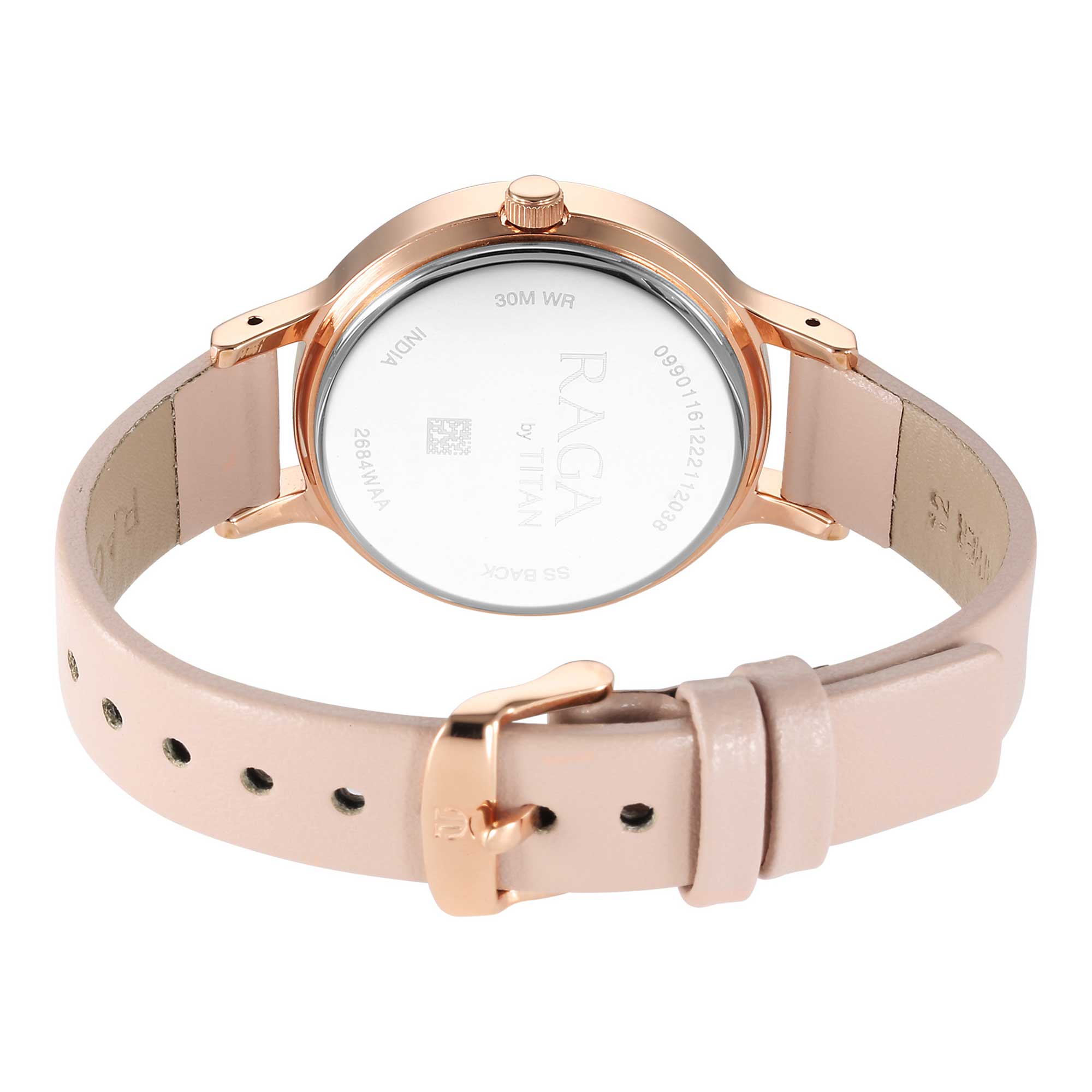 Titan Raga Viva Rose Gold Dial Analog with Date Leather Strap watch for Women