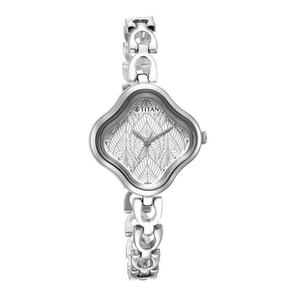 Titan Karishma White Dial Analog Metal Strap Watch for Women