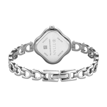 Titan Karishma White Dial Analog Metal Strap Watch for Women