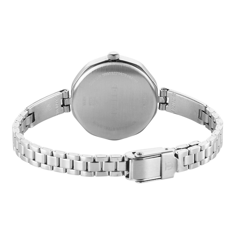 Titan Karishma Quartz Analog Blue Dial Stainless Steel Strap Watch for Women