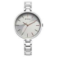 Titan Purple Stackables Quartz Alog Two Toned Dial Stainless Steel Strap Watch for Women