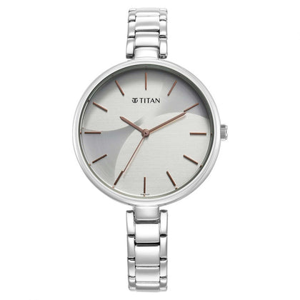 Titan Purple Stackables Quartz Alog Two Toned Dial Stainless Steel Strap Watch for Women