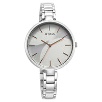 Titan Purple Stackables Quartz Alog Two Toned Dial Stainless Steel Strap Watch for Women