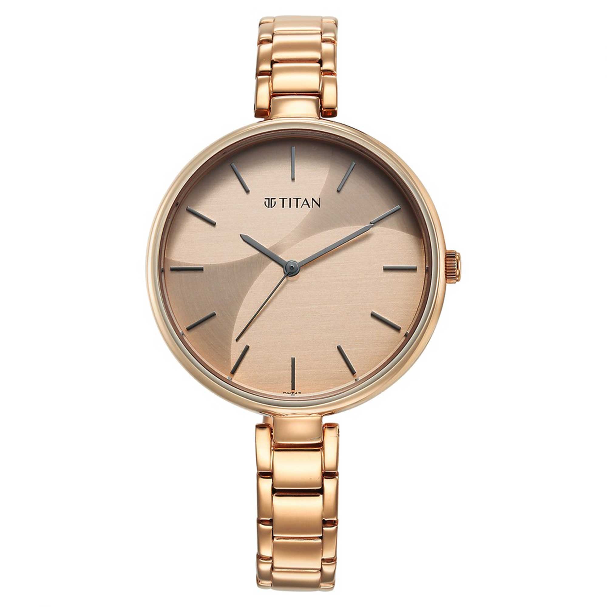Titan Purple Stackables Quartz Alog Two Toned Dial Stainless Steel Strap Watch for Women