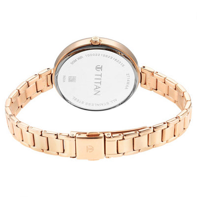 Titan Purple Stackables Quartz Alog Two Toned Dial Stainless Steel Strap Watch for Women