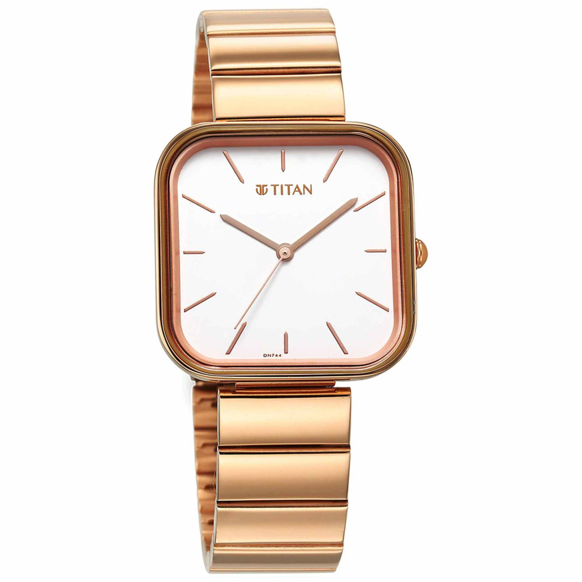 Titan Purple Stackables Quartz Analog White Dial Stainless Steel Strap Watch for Women