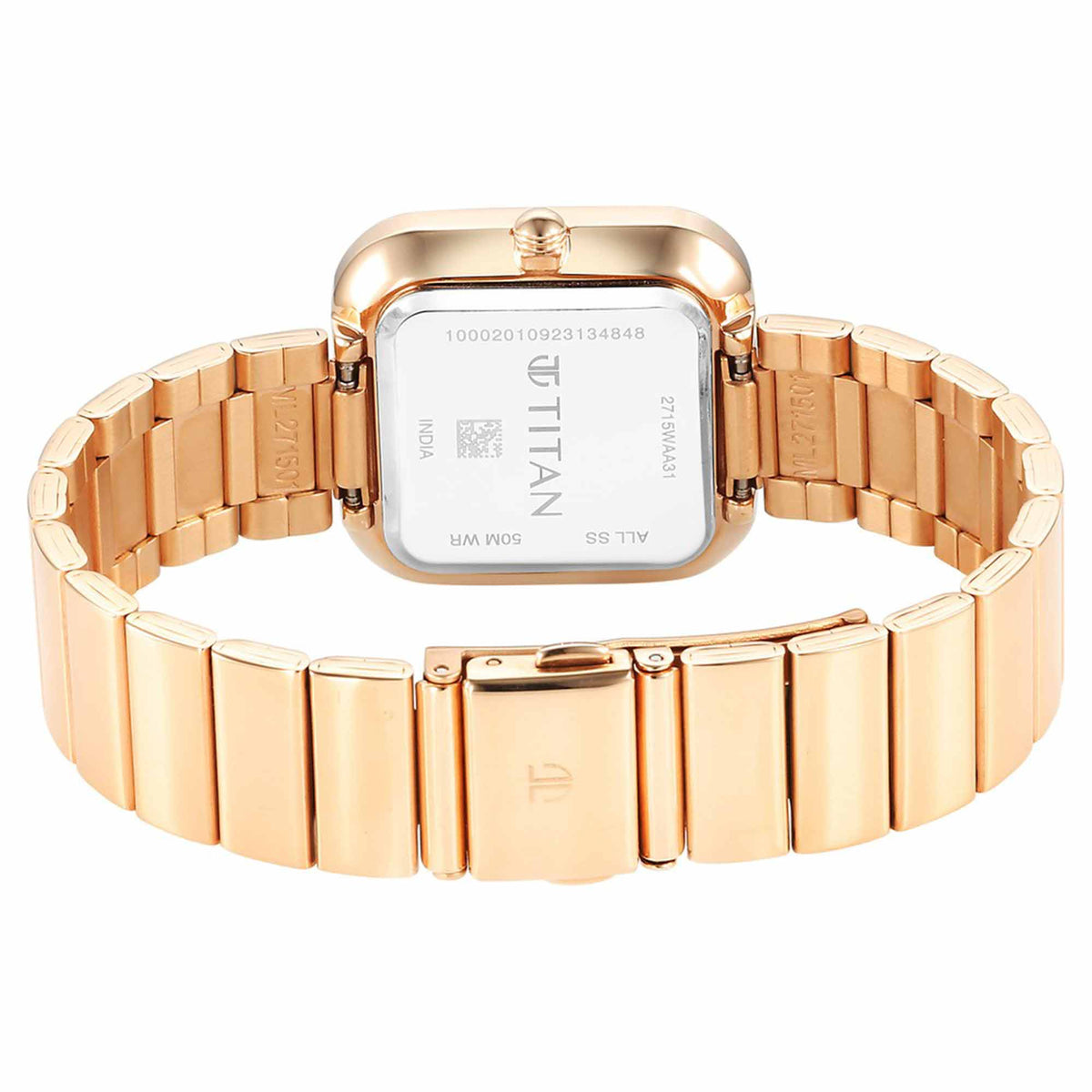 Titan Purple Stackables Quartz Analog White Dial Stainless Steel Strap Watch for Women