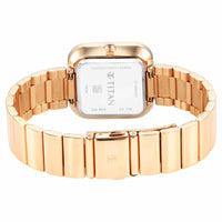 Titan Purple Stackables Quartz Analog White Dial Stainless Steel Strap Watch for Women