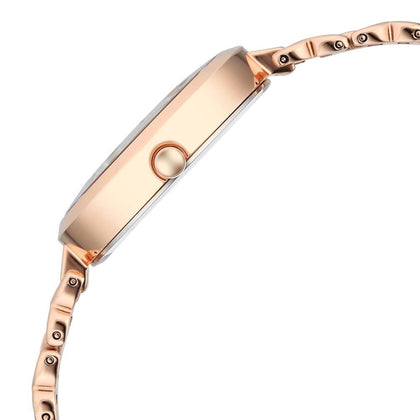 Titan Raga Memoirs Quartz Analog Burgundy Dial With Rose Gold Color Metal Strap Watch For Women