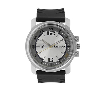 Fastrack Quartz Analog White Dial Plastic Strap Watch for Guys
