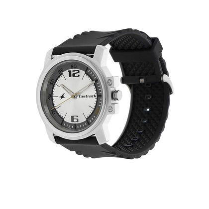 Fastrack Quartz Analog White Dial Plastic Strap Watch for Guys