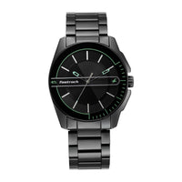 Fastrack Wear Your Look Quartz Analog Black Dial Metal Strap Watch for Guys
