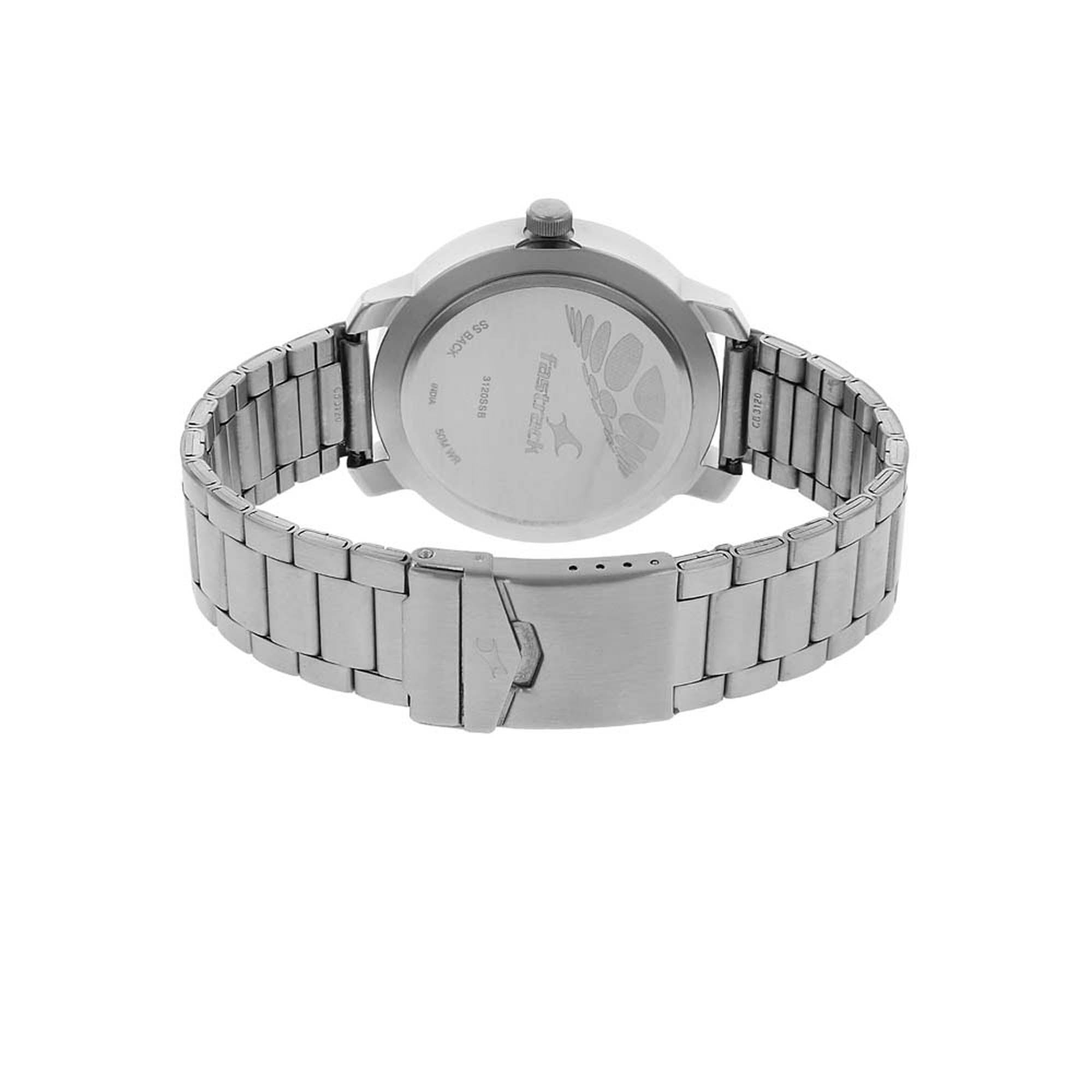 Fastrack Quartz Analog Silver Dial Stainless Steel Strap Watch for