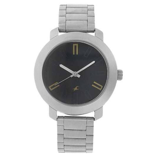Fastrack Quartz Analog Blue Dial Stainless Steel Strap Watch for Guys