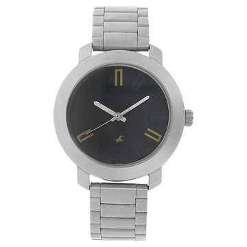 Fastrack Quartz Analog Blue Dial Stainless Steel Strap Watch for Guys