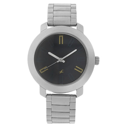 Fastrack Quartz Analog Blue Dial Stainless Steel Strap Watch for Guys
