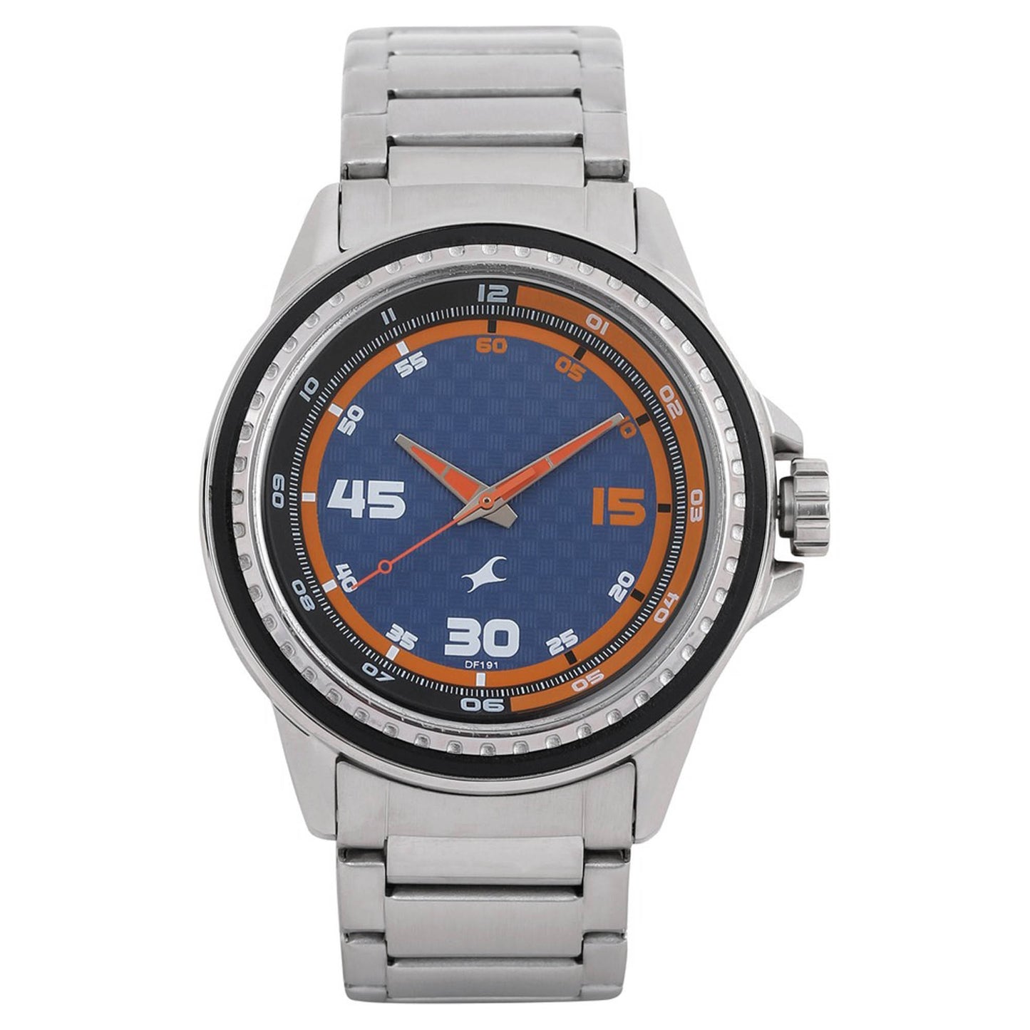 Fastrack Quartz Analog Blue Dial Metal Strap Watch for Guys