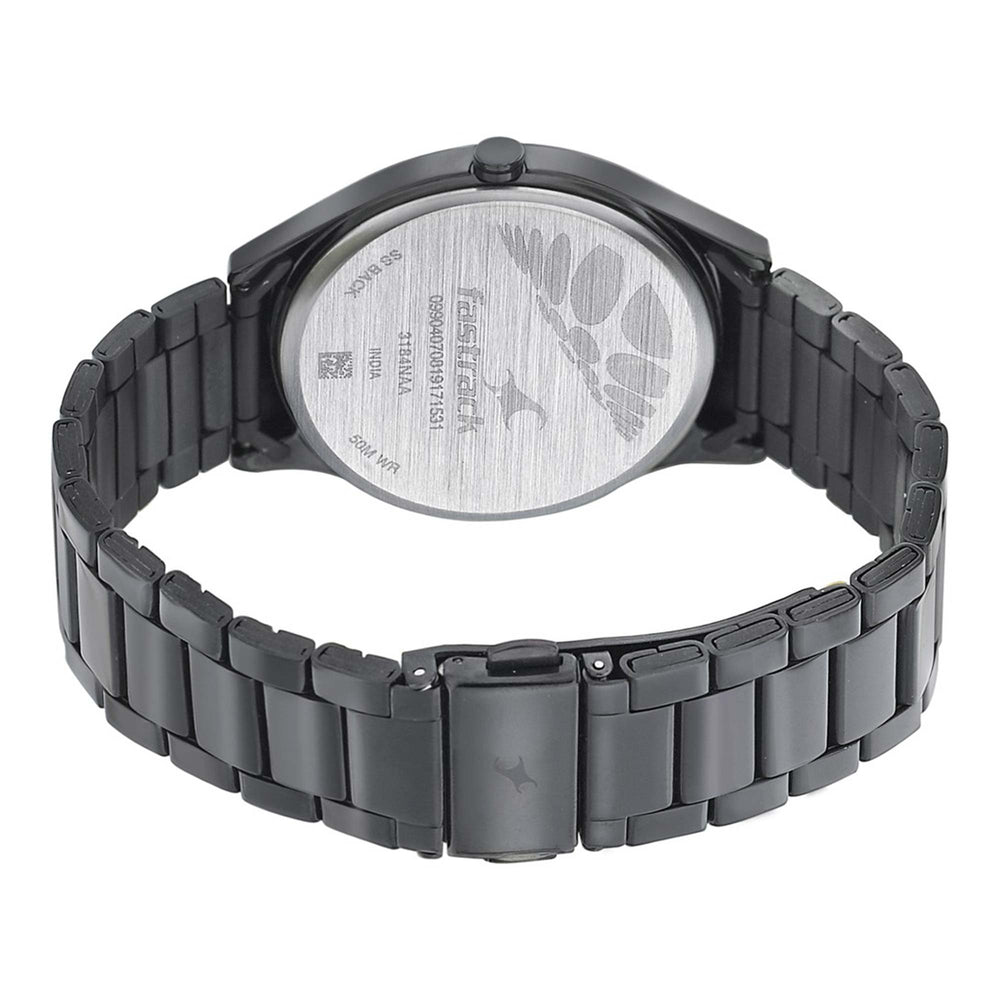 Fastrack Space Rover Quartz Analog Brown Dial Stainless Steel Strap Watch for Guys