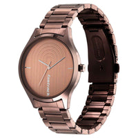 Fastrack Style Up Quartz Analog Brown Dial Stainless Steel Strap Watch for Guys