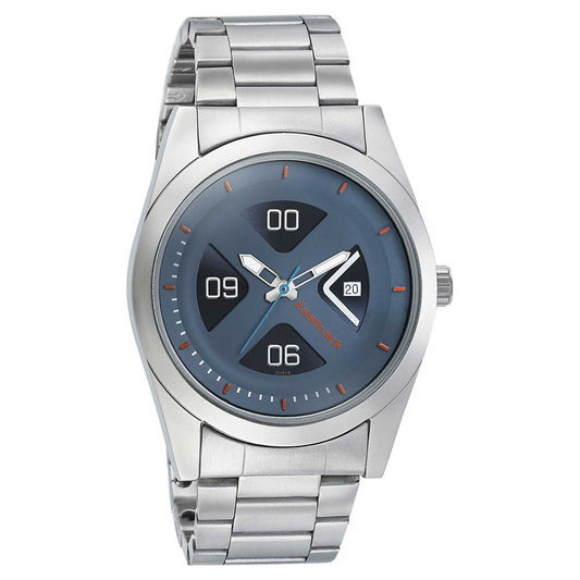 Fastrack Go Skate Quartz Analog with Date Black Dial Stainless Steel Strap Watch for Guys