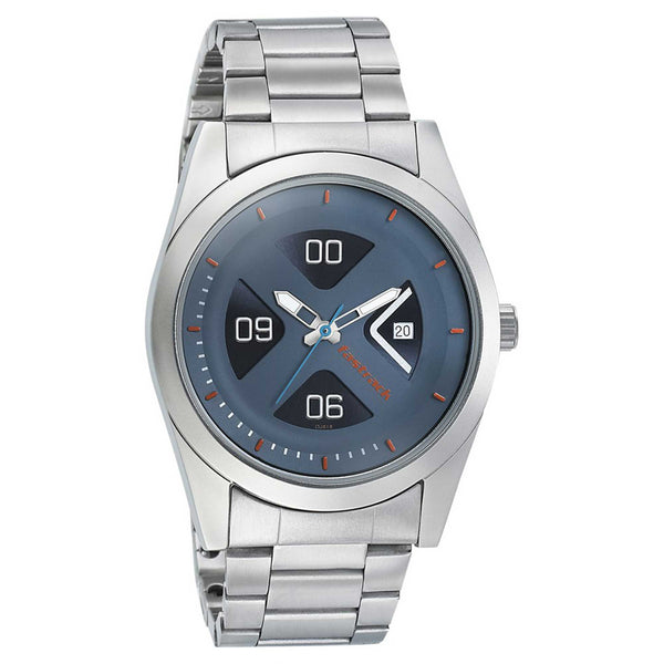 Fastrack Go Skate Quartz Analog with Date Black Dial Stainless Steel Strap Watch for Guys