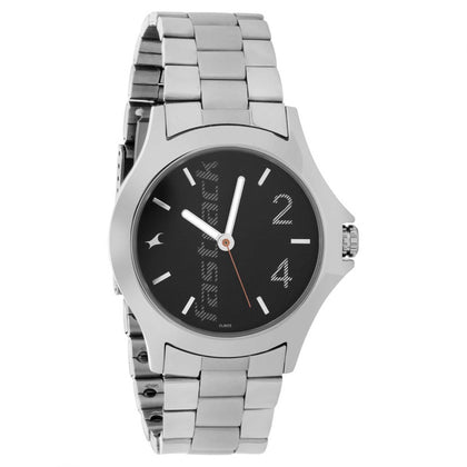 Black Dial Stainless Steel Strap Watch