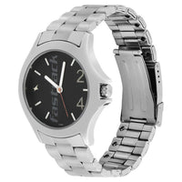 Black Dial Stainless Steel Strap Watch
