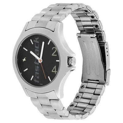 Black Dial Stainless Steel Strap Watch