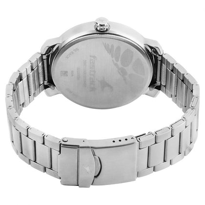 Fastrack Quartz Analog Silver Dial Stainless Steel Strap Watch for Guys