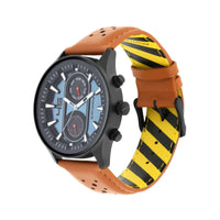 Fastrack Fastfit Quartz Analog with Day and Date Blue Dial Leather Strap Watch for Guys