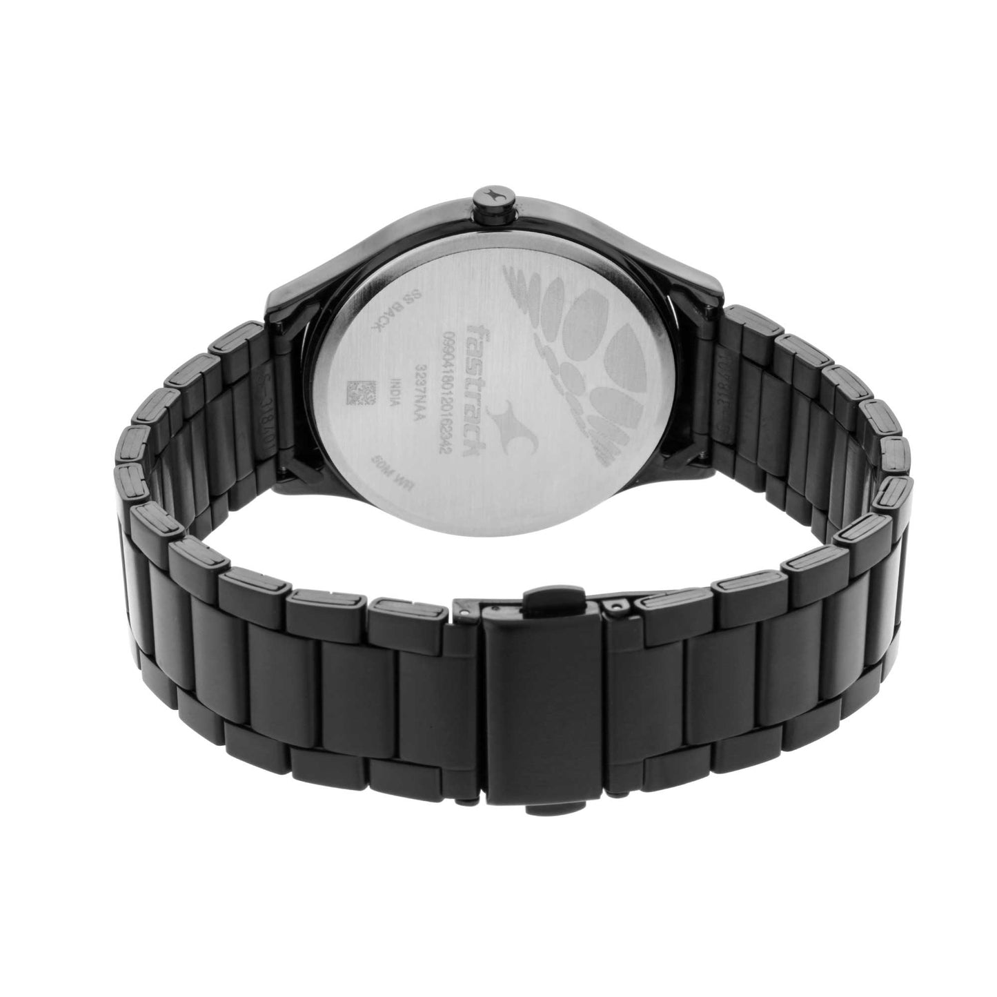 Fastrack Tripster Quartz Analog Black Dial Stainless Steel Strap Watch for Guys