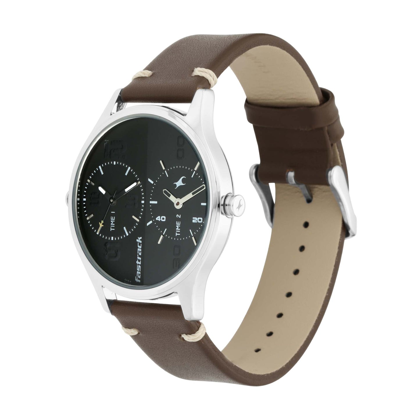Tripster Black and Grey Dial Leather Strap Watch