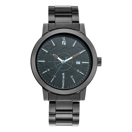 Tripster Black Dial Stainless Steel Strap Watch
