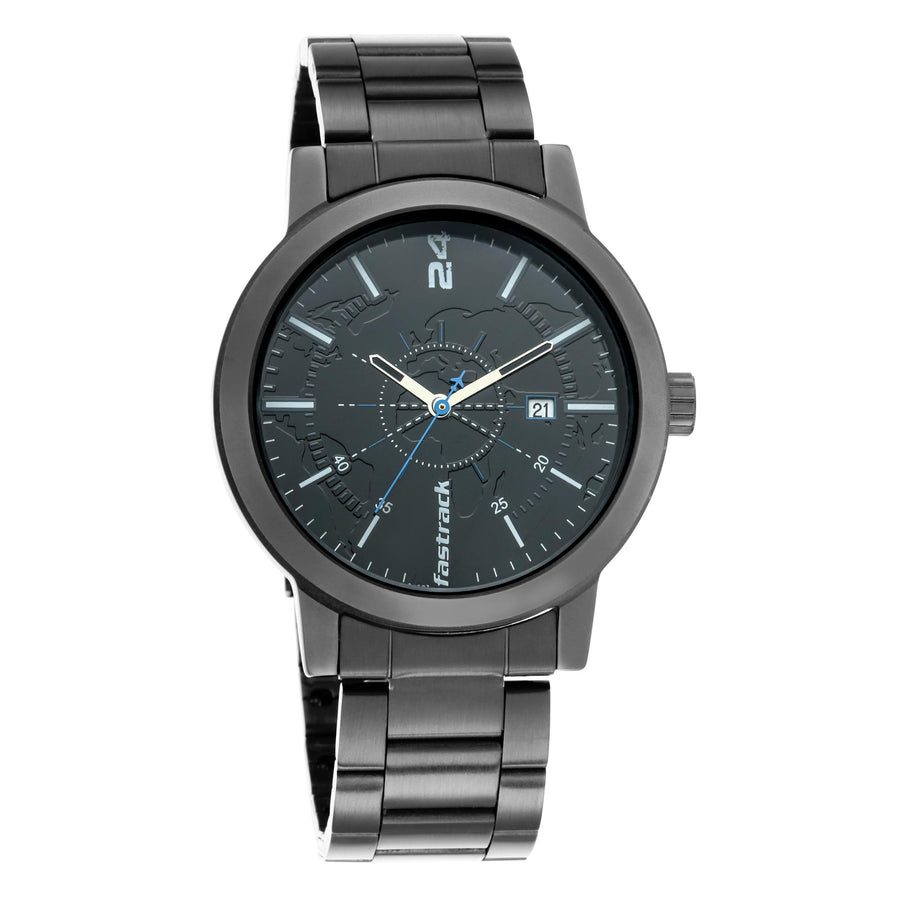 Tripster Black Dial Stainless Steel Strap Watch