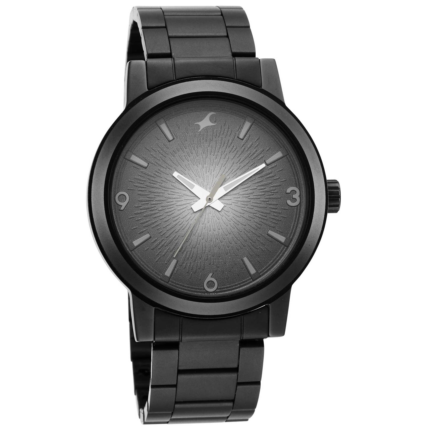 Fastrack Stunners Quartz Analog Black Dial Metal Strap Watch for Guys