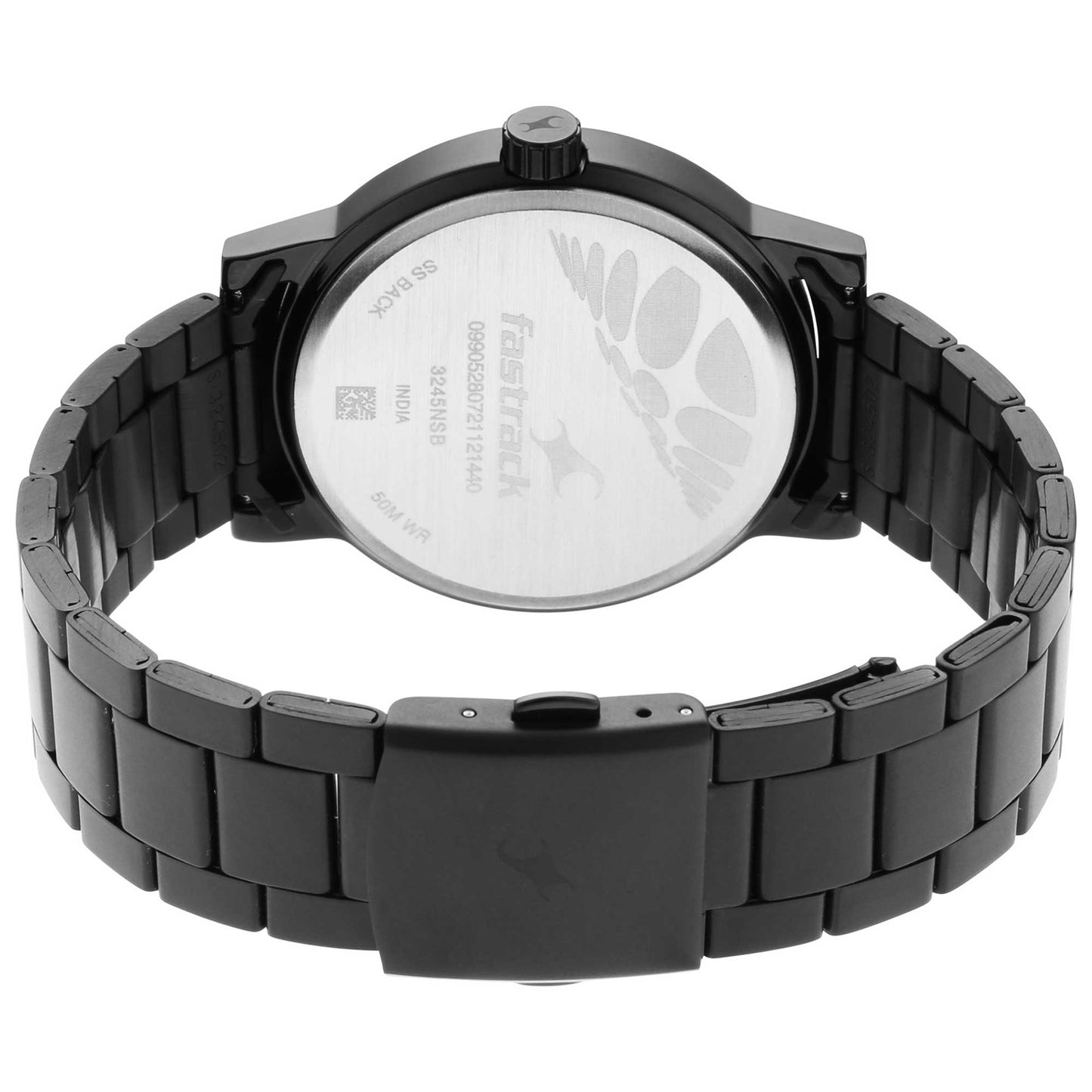 Fastrack Stunners Quartz Analog Black Dial Metal Strap Watch for Guys