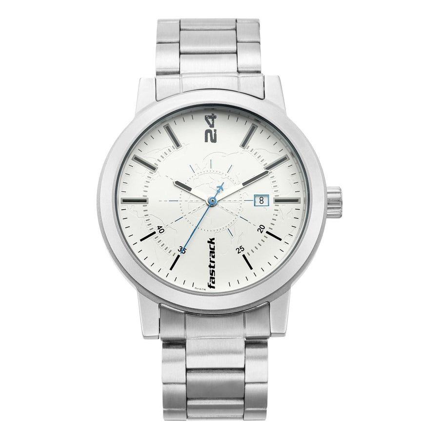 Tripster White Dial Stainless Steel Strap Watch
