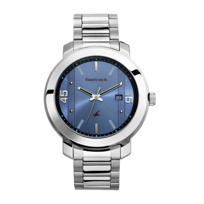 Blue Dial Stainless Steel Strap Watch