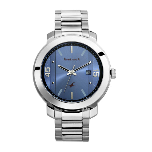 Blue Dial Stainless Steel Strap Watch
