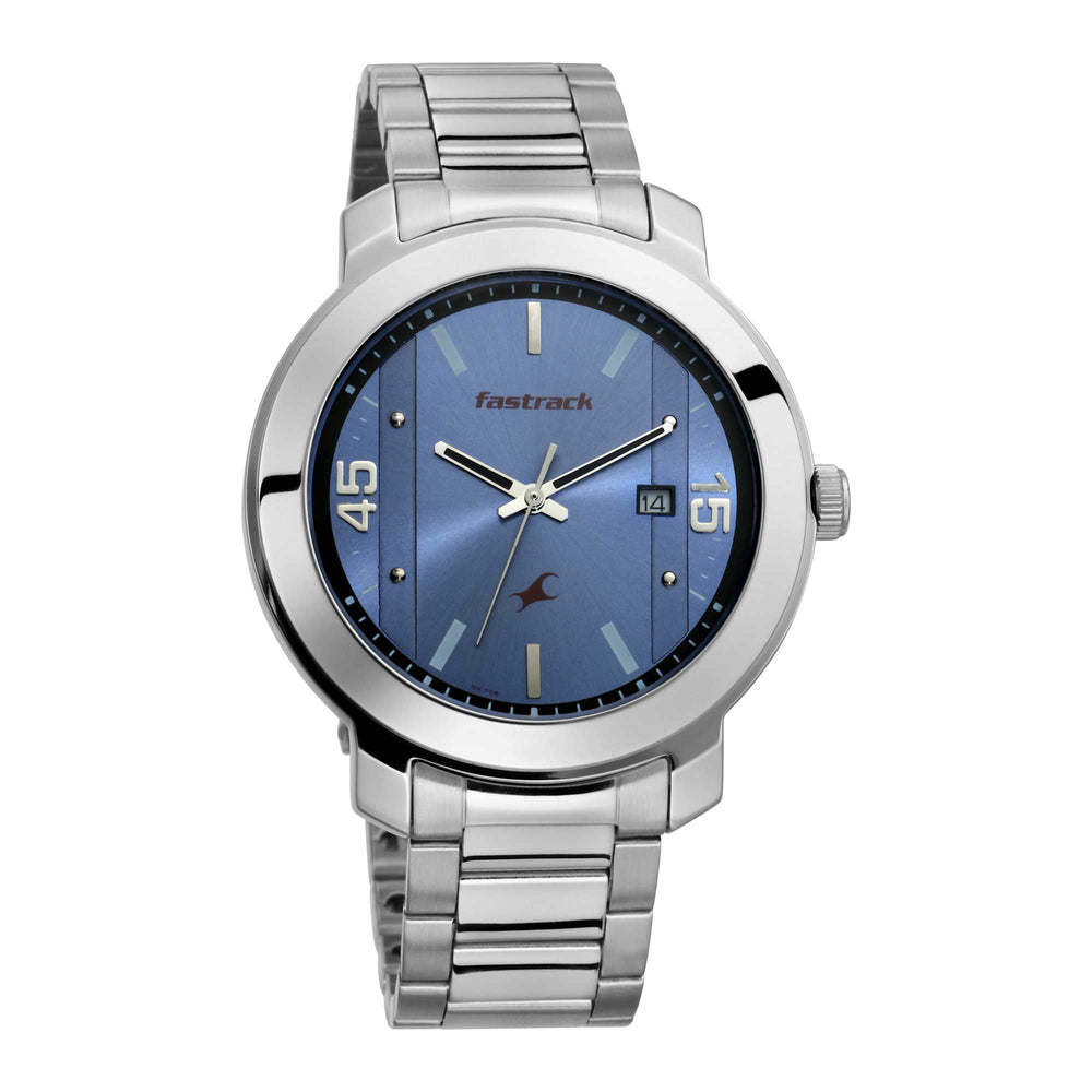 Blue Dial Stainless Steel Strap Watch