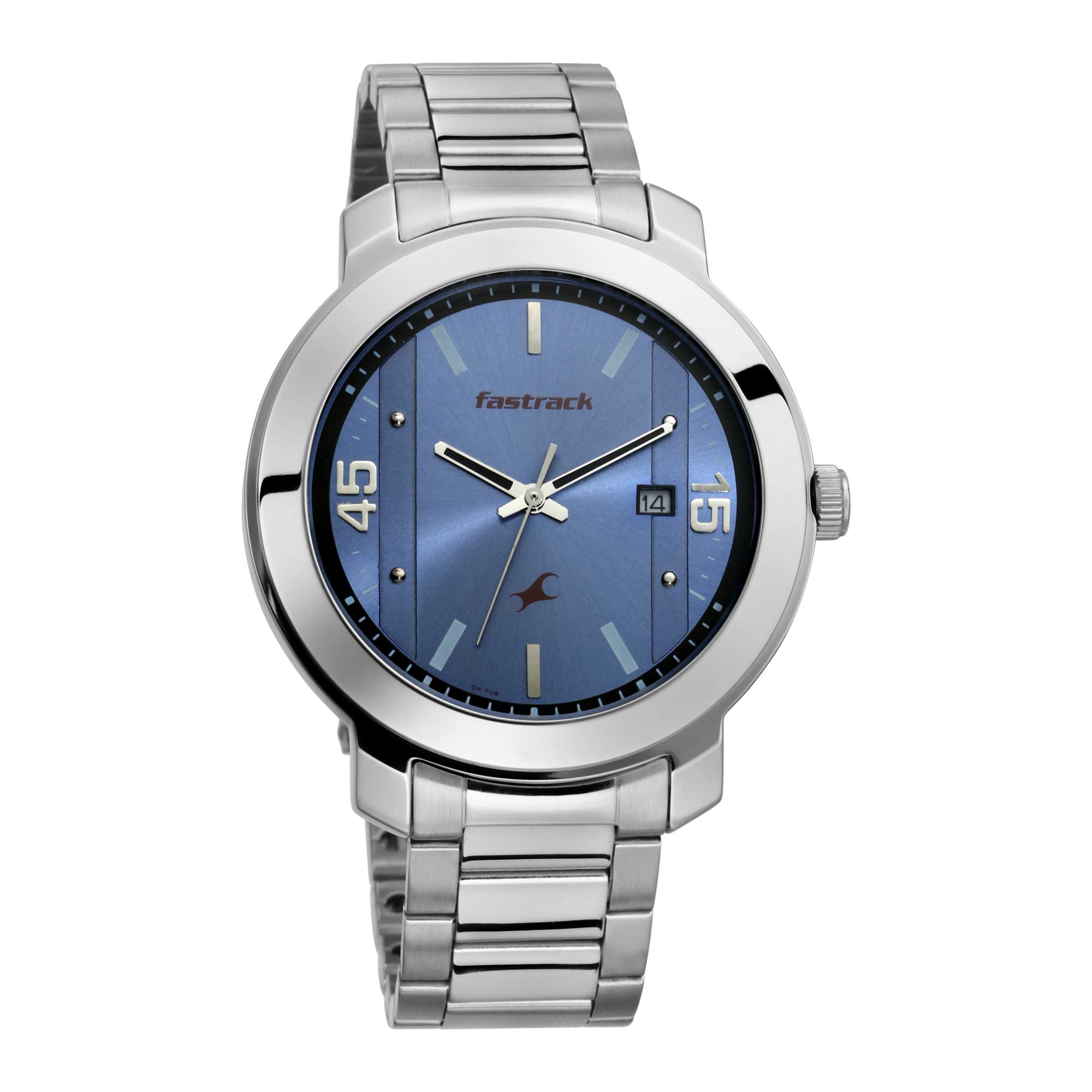 Blue Dial Stainless Steel Strap Watch