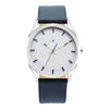 After Dark White Dial Leather Strap Watch for Guys