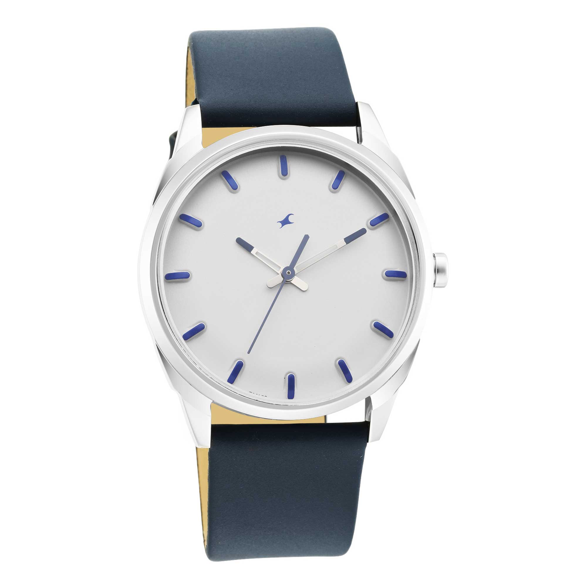 After Dark White Dial Leather Strap Watch for Guys